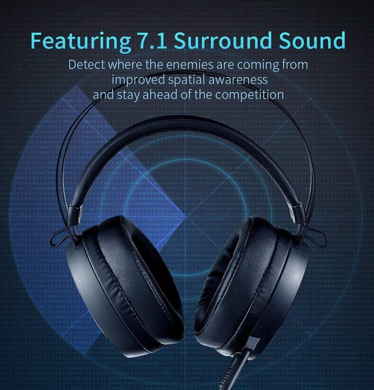 Rapoo VH160 Gaming Headset RGB PC Virtual 7.1 Channel Noise Reduction Headset With MIC(Black) - Multimedia Headset by Rapoo | Online Shopping UK | buy2fix