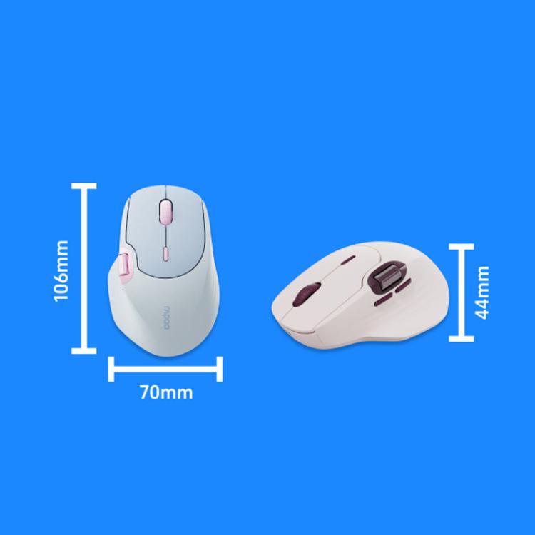 Rapoo MT560 3-Mode Wireless Bluetooth Mouse Ergonomic Desktop Laptop Mouse(Pink) - Wireless Mice by Rapoo | Online Shopping UK | buy2fix