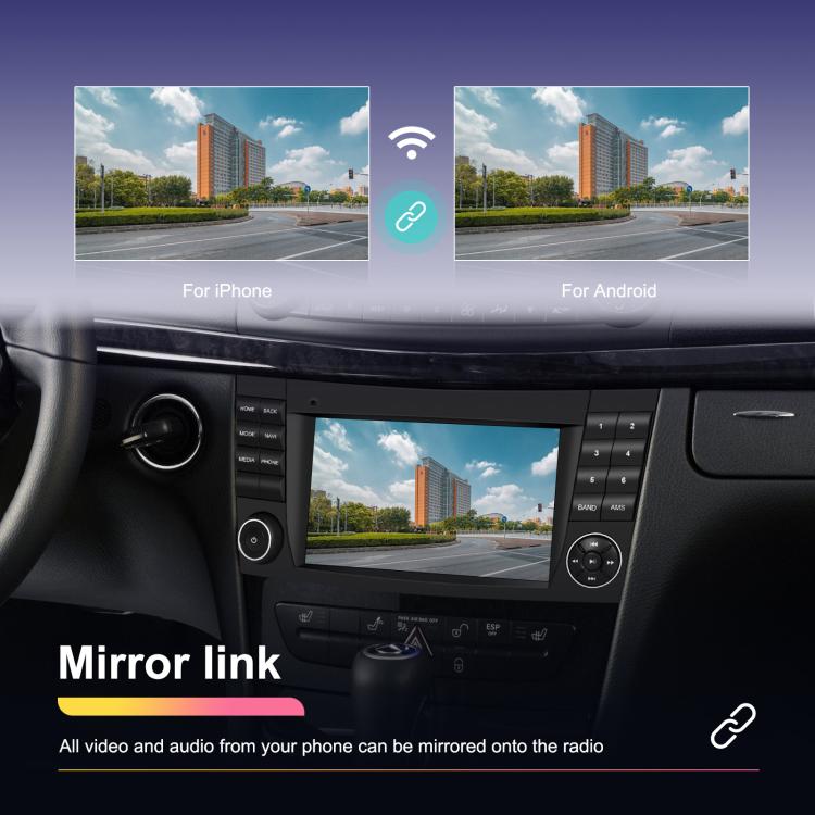 7 inch Horizontal Screen 2+64G Bluetooth Car Player Carplay Car Center Control Integrated Machine For Mercedes-Benz W211 / E200 / E220 / CLS350 / CLS500, Spec: Standard+AHD+Mic - Car MP3 & MP4 & MP5 by buy2fix | Online Shopping UK | buy2fix