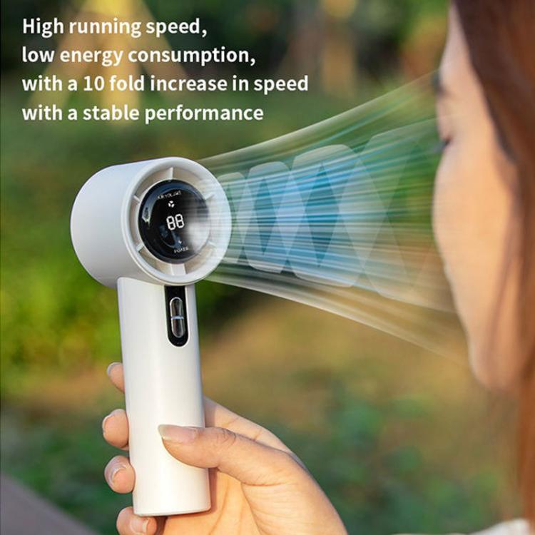 100-gear High Speed Handheld Fan Bladeless Mini Digital Display Small Fan(Black) - Electric Fans by buy2fix | Online Shopping UK | buy2fix