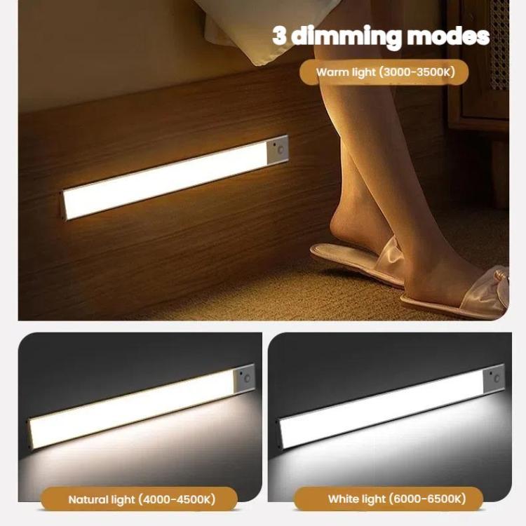 80cm Rechargeable Motion Sensor Light Bar Cabinet Wardrobe Lamp With Remote Control Black - Sensor LED Lights by buy2fix | Online Shopping UK | buy2fix