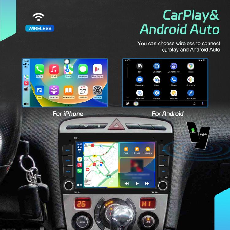 For Peugeot 408 7 inch Horizontal Screen Carplay Car Player Car Navigation Center Control, Spec: Standard+AHD - Car MP3 & MP4 & MP5 by buy2fix | Online Shopping UK | buy2fix