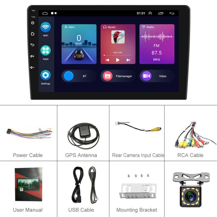 1+16G For BMW E46 1999-2005 9 inch WiFi Version Large Screen Carplay Car Navigator Reversing Camera Integrated Machine(Standard+12 Lights Camera) - Car MP3 & MP4 & MP5 by buy2fix | Online Shopping UK | buy2fix
