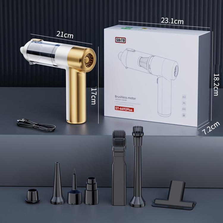 SUITU ST-6692Plus Car Power Suction Vacuum Cleaner Household Handheld Small Vacuum Cleaner(White Blue) - Vacuum Cleaner by SUITU | Online Shopping UK | buy2fix