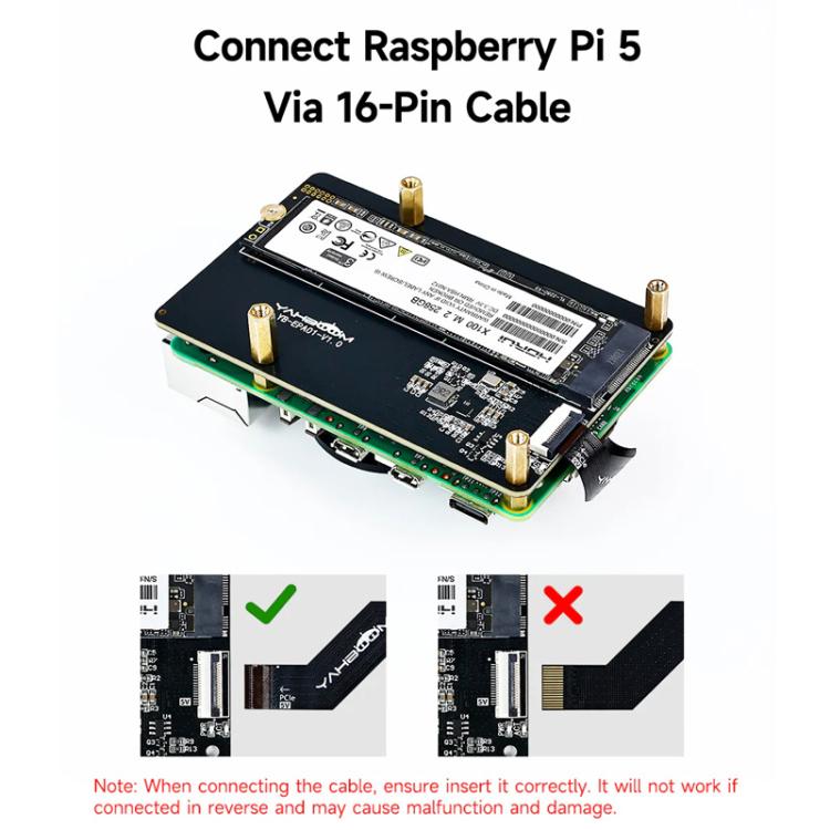 Yahboom PCIe To M.2 Adapter Expansion Board For Raspberry Pi 5 NVMe Expansion Board, Spec: Board + 256G SSD - Raspberry Pi Accessories by Yahboom | Online Shopping UK | buy2fix