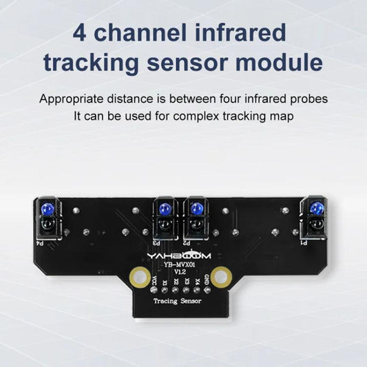 Yahboom 4 Channel Infrared Tracking Sensor Module For Smart Car Robot, Spec: With DuPont Cable+16mm Copper Column - Sensor Module by Yahboom | Online Shopping UK | buy2fix