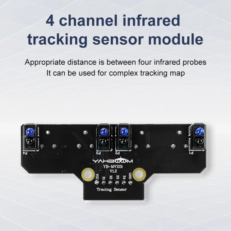 Yahboom 4 Channel Infrared Tracking Sensor Module For Smart Car Robot, Spec: With 6Pin Cable+16mm Copper Column - Sensor Module by Yahboom | Online Shopping UK | buy2fix