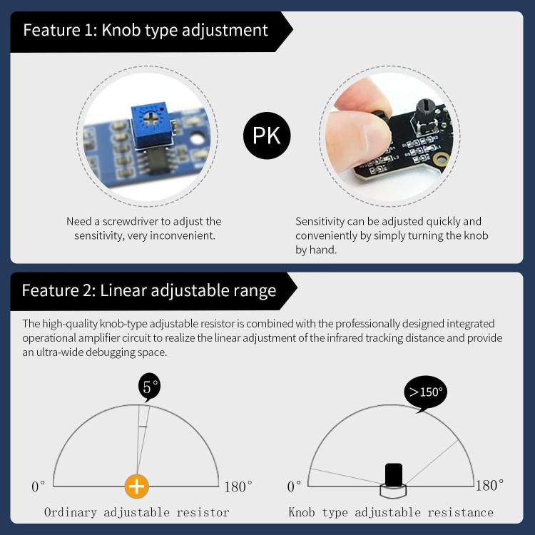 Yahboom 4 Channel Infrared Tracking Sensor Module For Smart Car Robot, Spec: With 6Pin Cable+16mm Copper Column - Sensor Module by Yahboom | Online Shopping UK | buy2fix