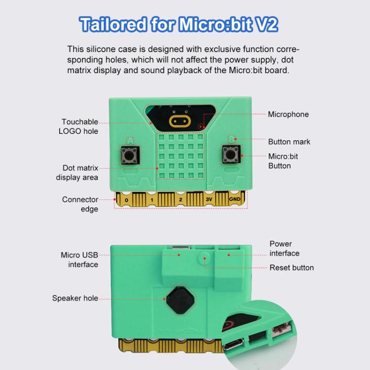 Yahboom For Micro:bit V1.5/ V2 Board Silicone Case Protective Shell(Green) - Other Accessories by Yahboom | Online Shopping UK | buy2fix