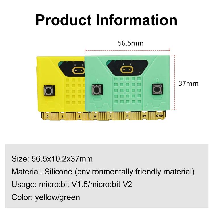 Yahboom For Micro:bit V1.5/ V2 Board Silicone Case Protective Shell(Green) - Other Accessories by Yahboom | Online Shopping UK | buy2fix