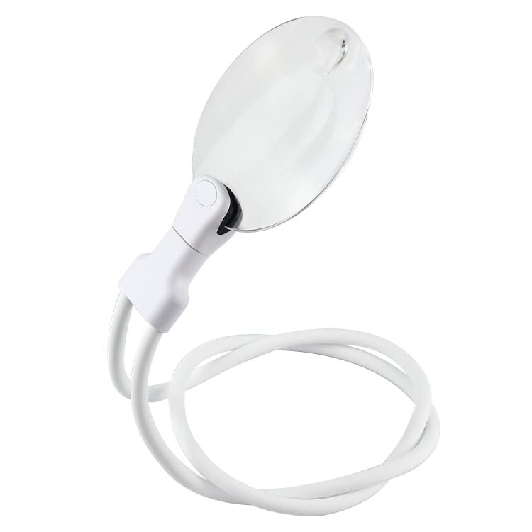 5/10X Desktop Neck-Hanging Dual-Use Reading Magnifier HD Foldable Magnifier For Elderly People Reading(White) - Others by buy2fix | Online Shopping UK | buy2fix