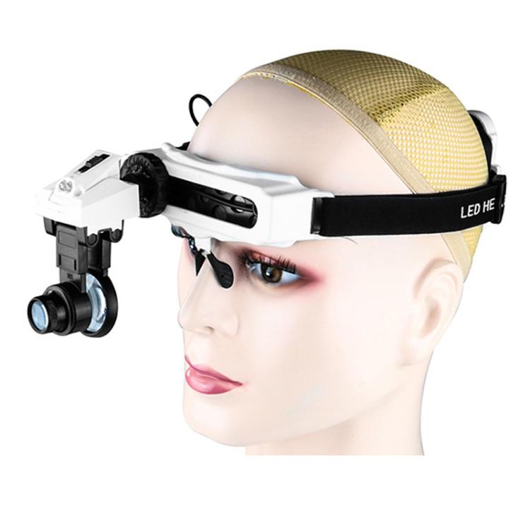 9892E1 Head-mounted Magnifying Glass With LED Light 8 Different Magnification Lenses - Glasses Style by buy2fix | Online Shopping UK | buy2fix