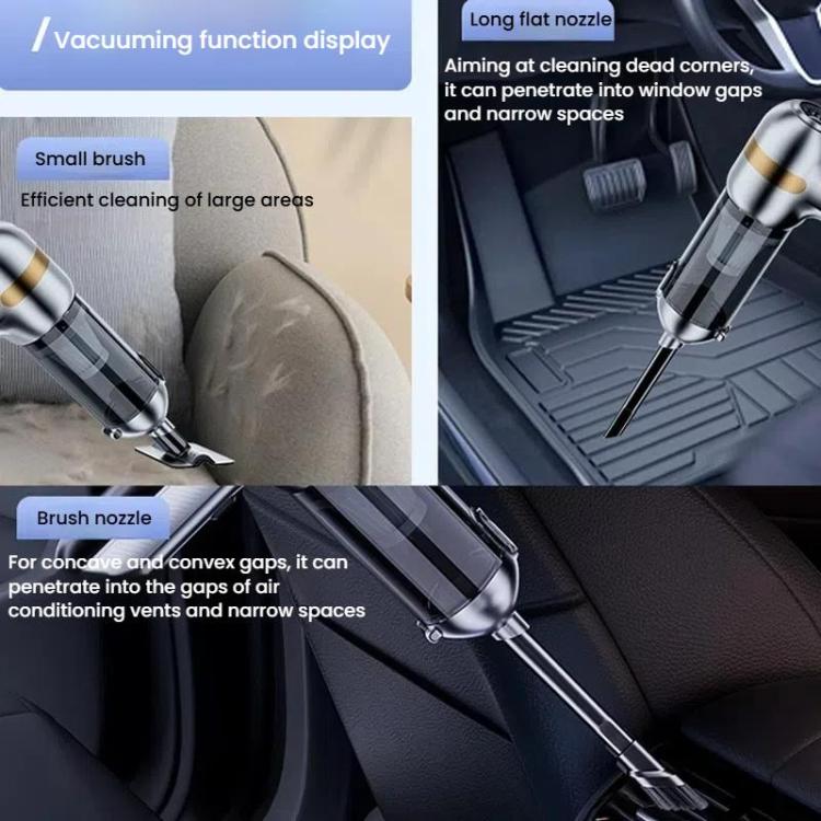 SUITU ST-6665 Pro Car Wireless Vacuum Cleaner High Power Portable Mini Handheld Blower Vacuum Cleaner, Color: Silver Gold - Vacuum Cleaner by SUITU | Online Shopping UK | buy2fix