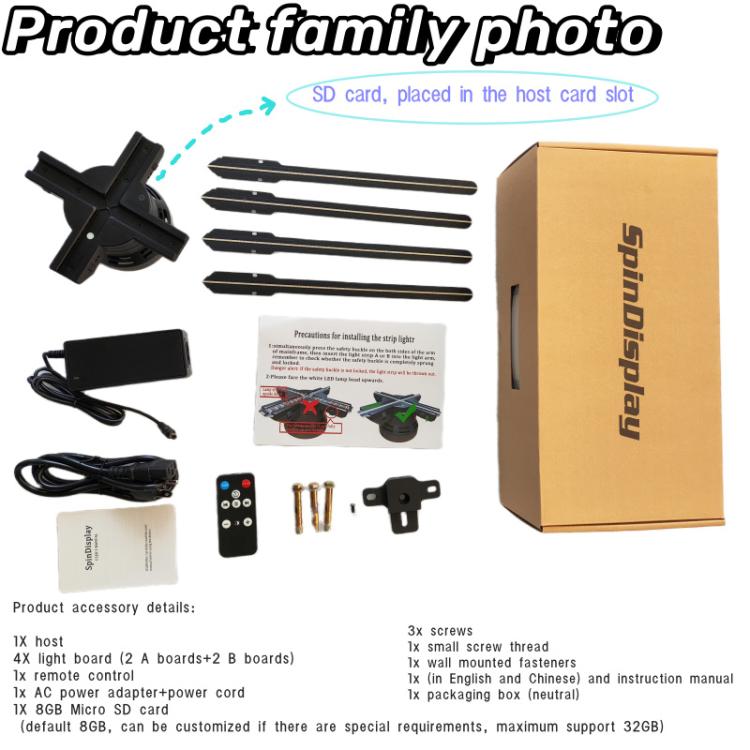 60cm 3D Holographic Fan with 1600x720 Resolution & 720 LEDs WiFi/APP DIY Content Control(UK Plug) - 15 inch Above by buy2fix | Online Shopping UK | buy2fix