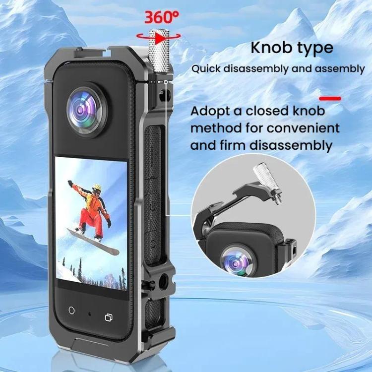 For Insta360 X3 HEPAIL AC62 Metal Rabbit Cage Magnetic Suction Horizontal Vertical Protective Frame - Mount & Holder by HEPAIL | Online Shopping UK | buy2fix