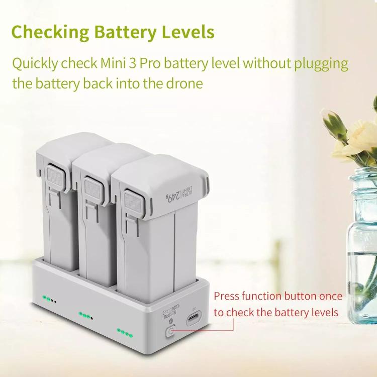 YX 3-Way Battery Charger For DJI Mini 4 Pro/Mini 3/Mini 3 Pro Charging Hub Without Pulg - Other by YX | Online Shopping UK | buy2fix