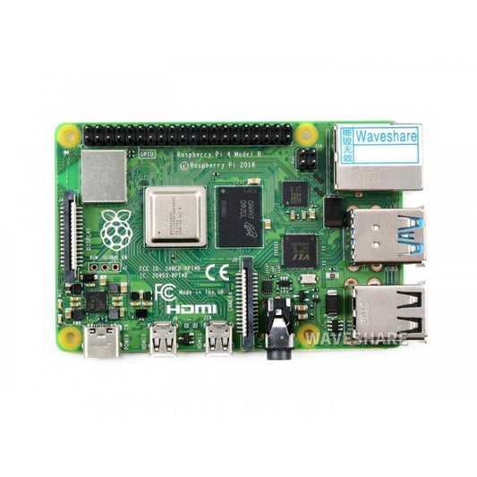 Waveshare For Raspberry Pi 4 Model 4GB BCM2711B0 64-Bit Quad-Core 4K Dual Mini HDMI For DIY, IoT, Python Development - Raspberry Pi Accessories by Waveshare | Online Shopping UK | buy2fix