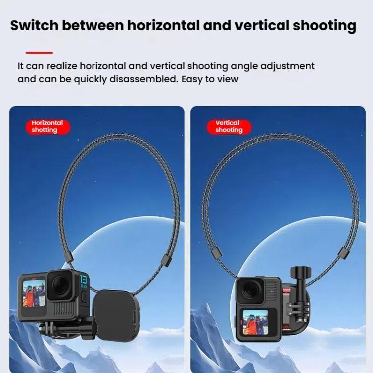 HEPAIL AC76 Action Camera Mobile Phone Magnetic Neck Strap Mount - Holder by HEPAIL | Online Shopping UK | buy2fix