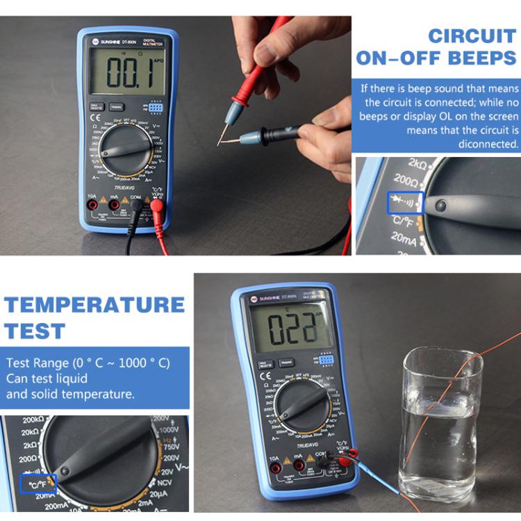 SUNSHINE DT-890N High-precision Digital Multimeter Portable Repair Meter With Burn Protection - Digital Multimeter by SUNSHINE | Online Shopping UK | buy2fix