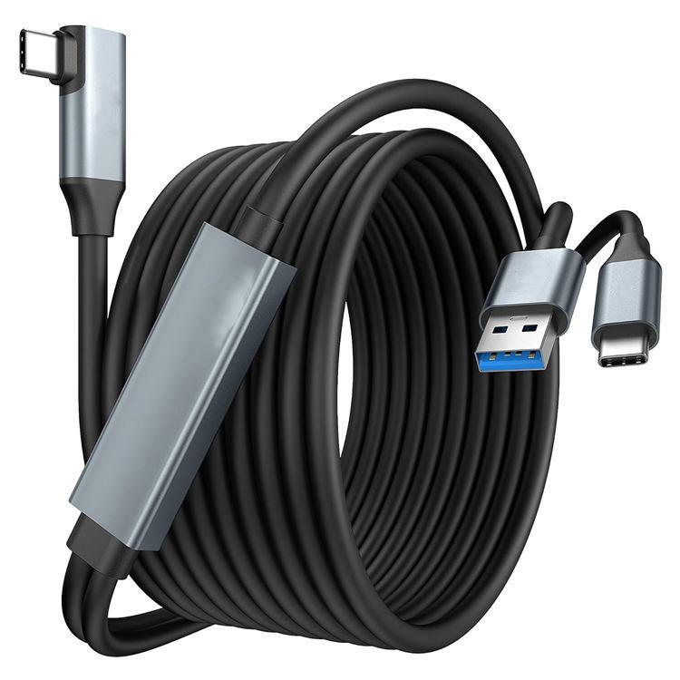 5m Type-C VR Streaming Connection Cable 10GB High-Speed Transmission Elbow Smart Device Cable, For Meta Quest 2 / 3 / PICO 4 / Apple Vision Pro / PSVR 2 - VR Accessories by buy2fix | Online Shopping UK | buy2fix