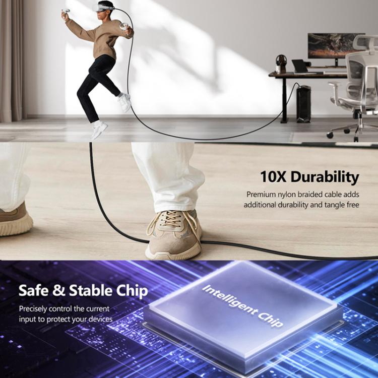 5m Type-C VR Streaming Connection Cable 10GB High-Speed Transmission Elbow Smart Device Cable, For Meta Quest 2 / 3 / PICO 4 / Apple Vision Pro / PSVR 2 - VR Accessories by buy2fix | Online Shopping UK | buy2fix