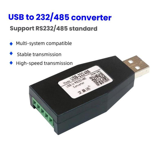 AMSAMOTION USB to RS232/485 Converter Adapter for Industrial Automation, PLC, POS(Black) - RS485 / RS232 Series by AMSAMOTION | Online Shopping UK | buy2fix