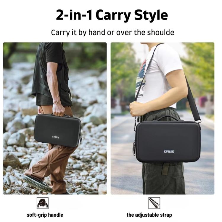 For Insta360 X5 / X4 Camera SYMIK Large Capacity Storage Bag Handbag Messenger Carrying Case(Black) - Case & Bags by SYMIK | Online Shopping UK | buy2fix