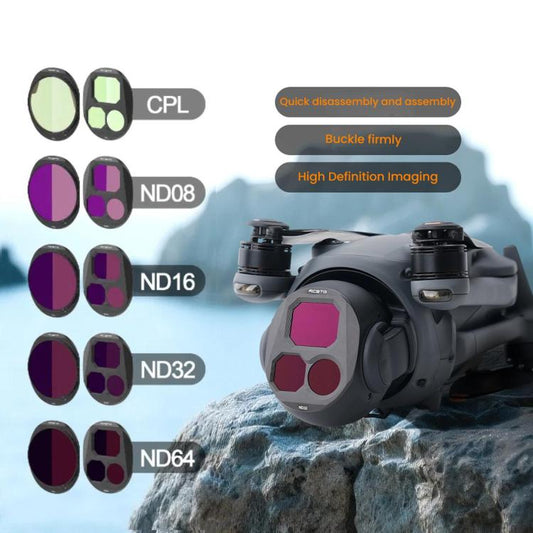 For DJI Mavic 4 Pro RCSTQ Lens Filter, Style: CPL+ND16+ND32 - Lens Filter by RCSTQ | Online Shopping UK | buy2fix