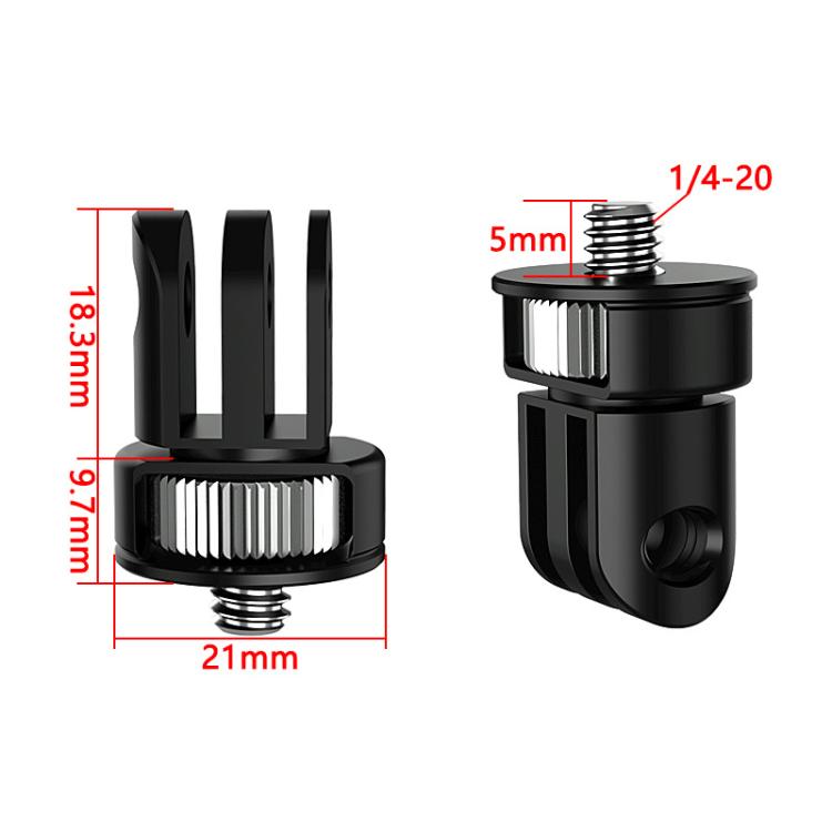 TFSM065-B Three-Slot Adapter Camera Cage 360-Degree Rotating Connector Tripod 1/4 Inch Adapter - by buy2fix | Online Shopping UK | buy2fix