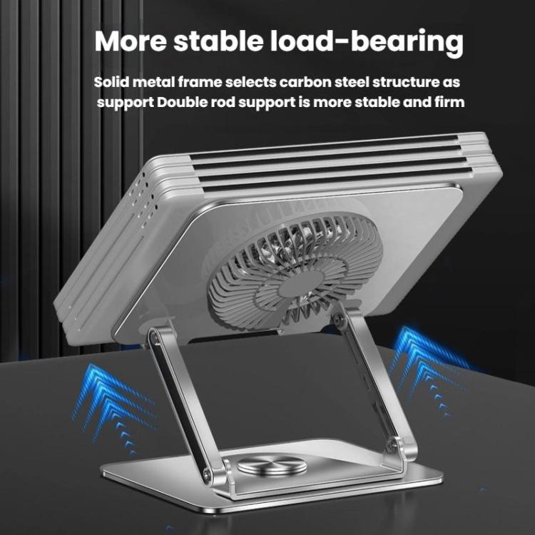 360 Rotating Laptop Stand Foldable Metal Desk Holder For 17.3 Inch Laptops Tablets Standard Gray - Laptop Stand by buy2fix | Online Shopping UK | buy2fix