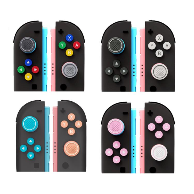 For Nintendo Switch 2 Joy-Con Controllers Silicone Button Skins & Joystick Caps Set(Red Blue) - Others by buy2fix | Online Shopping UK | buy2fix