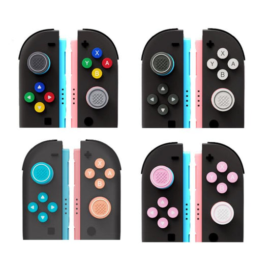 For Nintendo Switch 2 Joy-Con Controllers Silicone Button Skins & Joystick Caps Set(Red Blue) - Others by buy2fix | Online Shopping UK | buy2fix