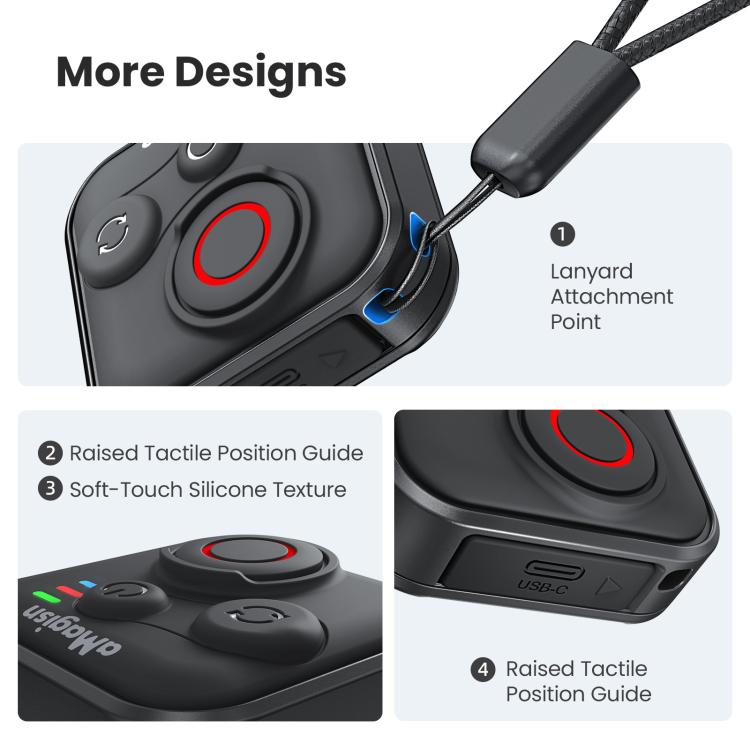 aMagisn Wireless Bluetooth Remote Control for Insta360, GoPro Hero Cameras & Smartphones - 50m Long Range - Others by aMagisn | Online Shopping UK | buy2fix