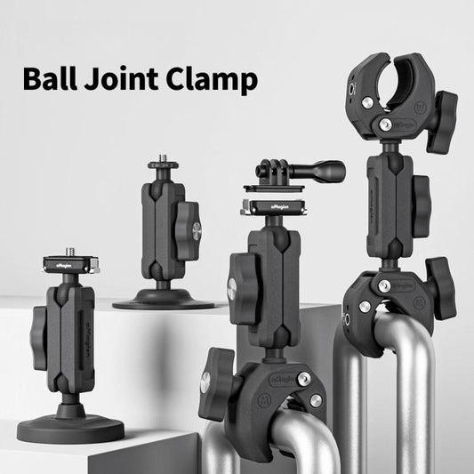 aMagisn Metal Arm Clamp Magnetic Base with 1/4-inch Ball Head For Insta360, DJI, GoPro Cameras(Black) - Holder by aMagisn | Online Shopping UK | buy2fix