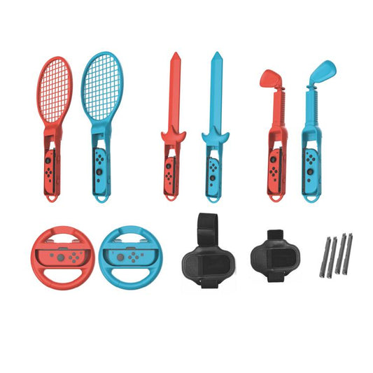 10-in-1 Motion Sports Bundle for Nintendo Switch 2/Switch Tennis Racket, Golf Club, Fencing, Racing Wheel & Multi-Game Accessories - Others by buy2fix | Online Shopping UK | buy2fix