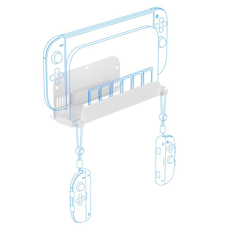Wall Mount Holder for Nintendo Switch 2/Switch/Switch OLED & Joy-Con With Game Card Storage(Black) - Holder by buy2fix | Online Shopping UK | buy2fix
