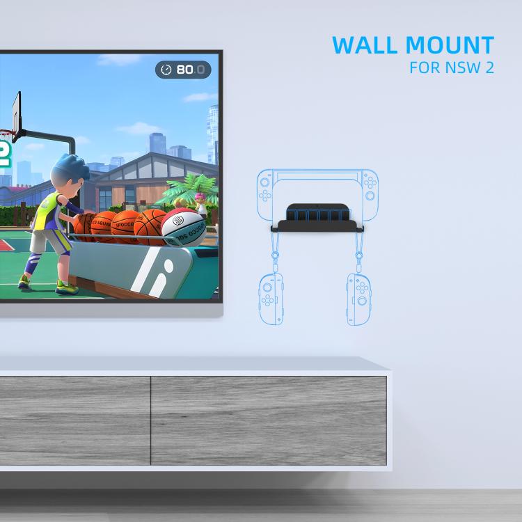 Wall Mount Holder for Nintendo Switch 2/Switch/Switch OLED & Joy-Con With Game Card Storage(Black) - Holder by buy2fix | Online Shopping UK | buy2fix