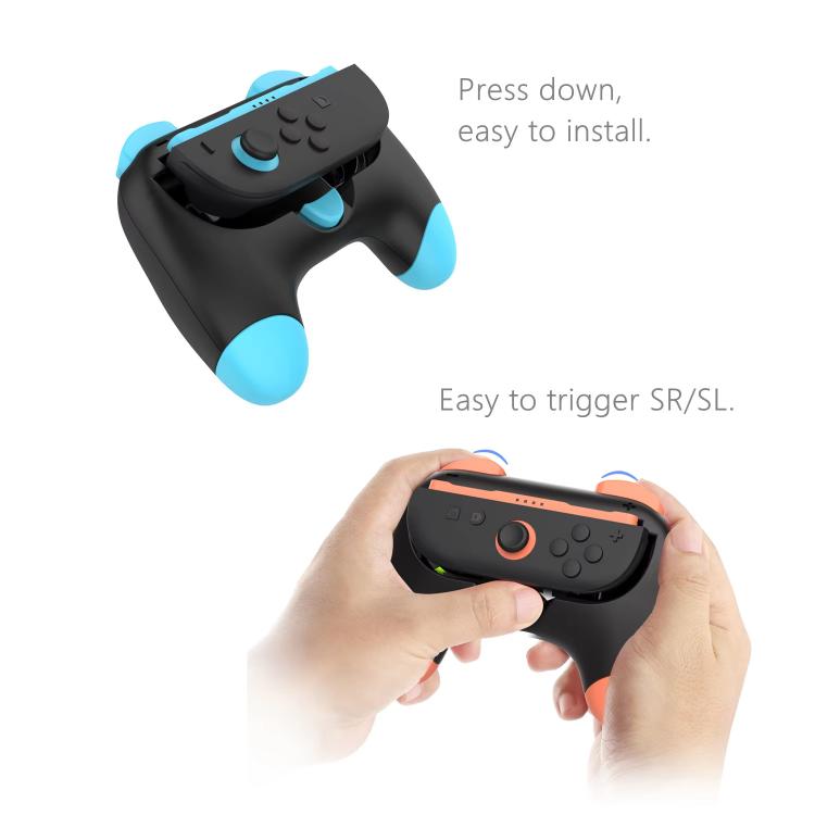 2pcs DOBE Grips for Nintendo Switch 2 Joy-Con Left/Right Controllers(Black Red+Black Blue) - Gamepads by DOBE | Online Shopping UK | buy2fix