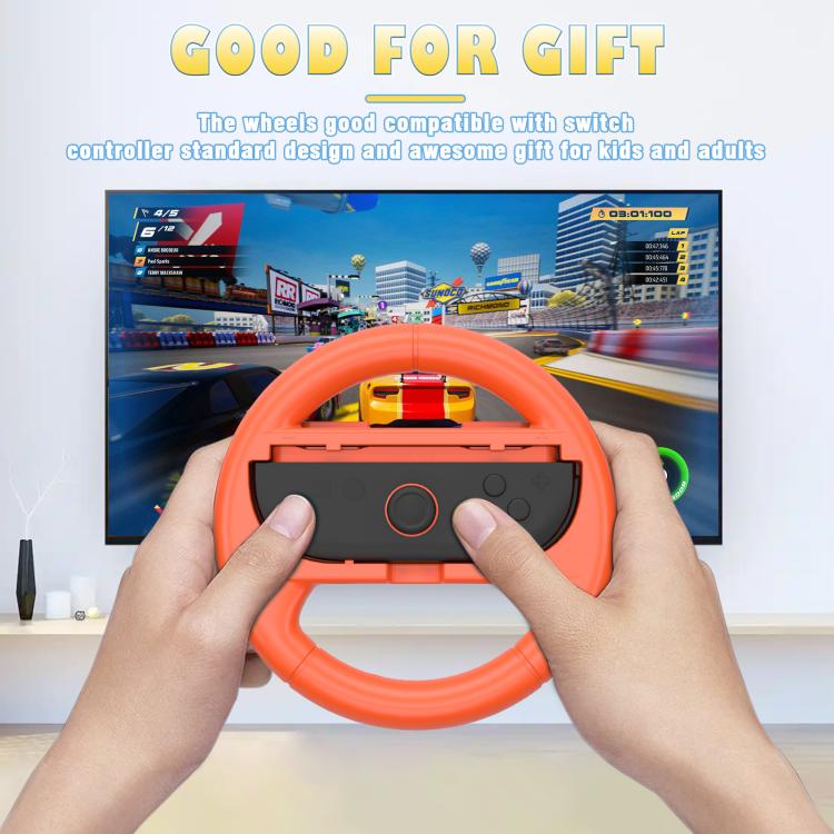 2pcs /Pack Steering Wheel Grip for Nintendo Switch 2/Switch Joy-Con Controllers(Orange Blue) - Others by buy2fix | Online Shopping UK | buy2fix