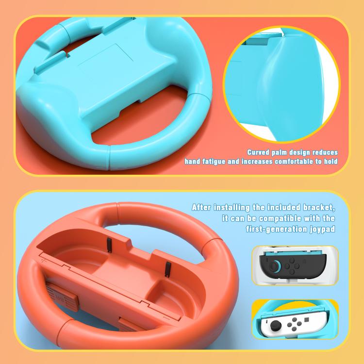 2pcs /Pack Steering Wheel Grip for Nintendo Switch 2/Switch Joy-Con Controllers(Red Green) - Others by buy2fix | Online Shopping UK | buy2fix
