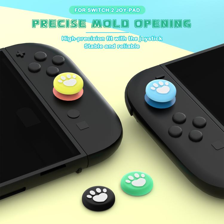 For Nintendo Switch 2 Joy-Con 2pairs Claw-Print Silicone Thumb Grip Caps Button Covers(Orange Blue) - Others by buy2fix | Online Shopping UK | buy2fix