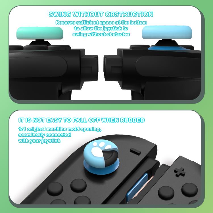 For Nintendo Switch 2 Joy-Con 2pairs Claw-Print Silicone Thumb Grip Caps Button Covers(White Blue Green) - Others by buy2fix | Online Shopping UK | buy2fix