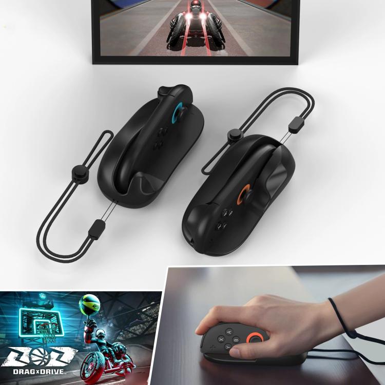 For Nintendo Switch 2 Joy-Con 2pcs /Pack Mini Portable Mouse Adapter Left+Right Controller Bracket(Black) - Gamepads by buy2fix | Online Shopping UK | buy2fix