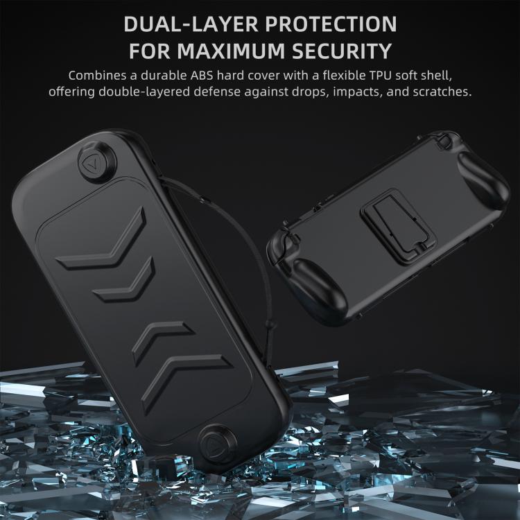 For Nintendo Switch 2 Full-Body Protective Case TPU Base + ABS Cover with Built-in Stand & Carrying Handle(Black) - Cases by buy2fix | Online Shopping UK | buy2fix