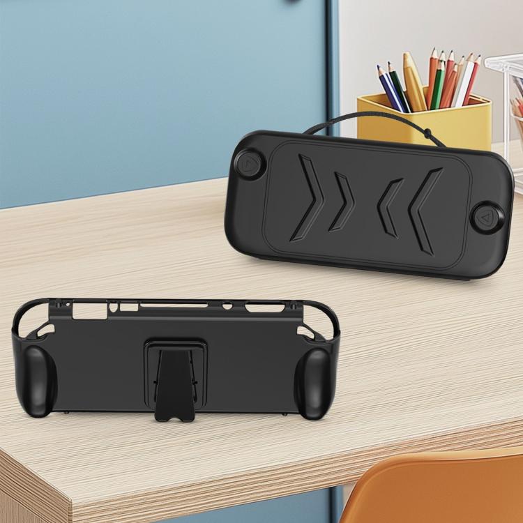 For Nintendo Switch 2 Full-Body Protective Case TPU Base + ABS Cover with Built-in Stand & Carrying Handle(Black) - Cases by buy2fix | Online Shopping UK | buy2fix