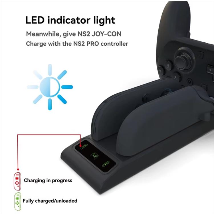 For Nintendo Switch 2 Pro & Joy-Con Controllers 3-in-1 Charging Dock with LED Indicators - Charger & Power by buy2fix | Online Shopping UK | buy2fix