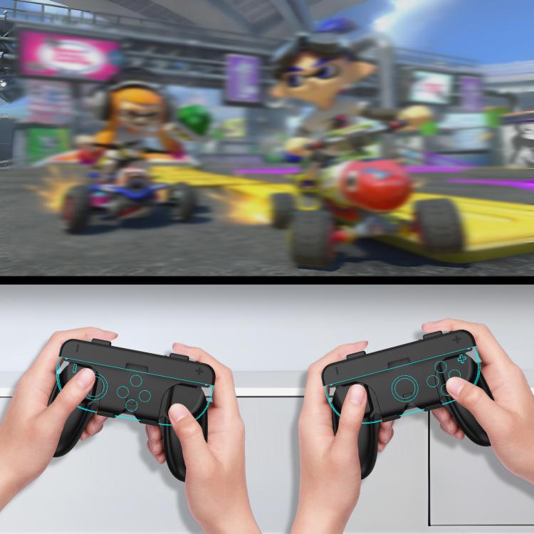 For Nintendo Switch 2 Joy-Con Controllers 2-in-1 Detachable Grip for Dual/Single-Hand Use(Black) - Gamepads by buy2fix | Online Shopping UK | buy2fix