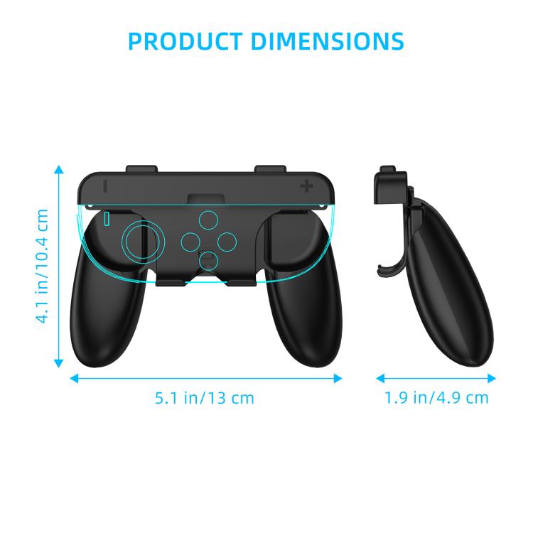 For Nintendo Switch 2 Joy-Con Controllers 2-in-1 Detachable Grip for Dual/Single-Hand Use(Blue Orange) - Gamepads by buy2fix | Online Shopping UK | buy2fix