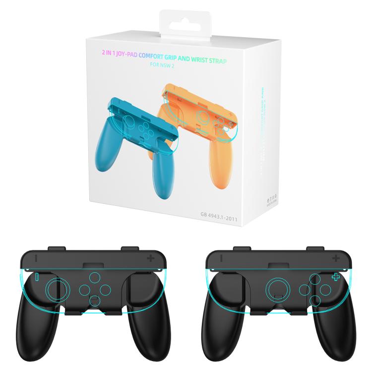 For Nintendo Switch 2 Joy-Con Controllers 2-in-1 Detachable Grip for Dual/Single-Hand Use(Blue Orange) - Gamepads by buy2fix | Online Shopping UK | buy2fix