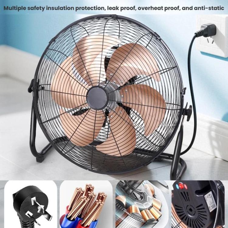 12 inch 4 Gears 5 Blades Powerful High Power Floor Fan Industrial Electric Fan, CN Plug - Electric Fans by buy2fix | Online Shopping UK | buy2fix